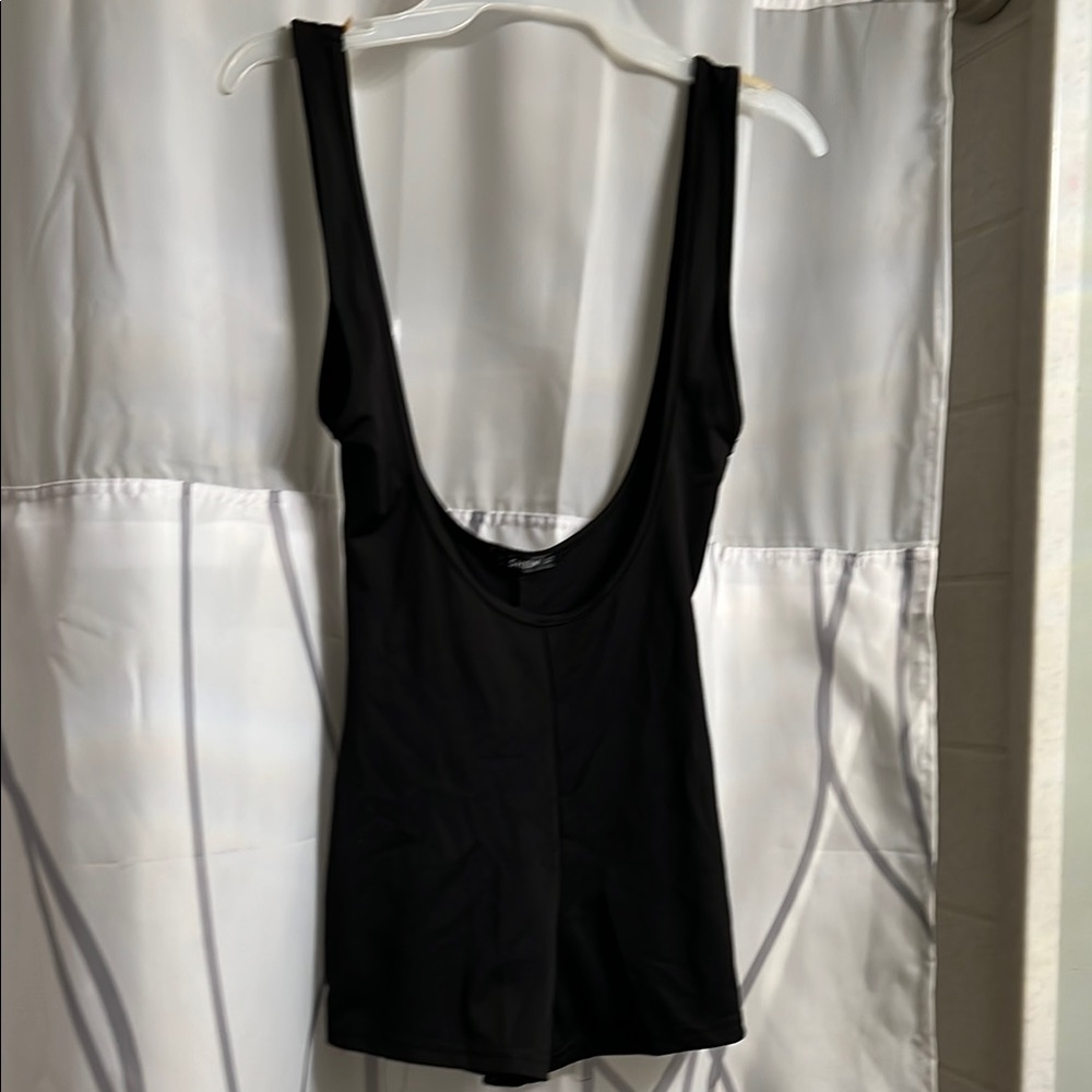 Black romper shorts